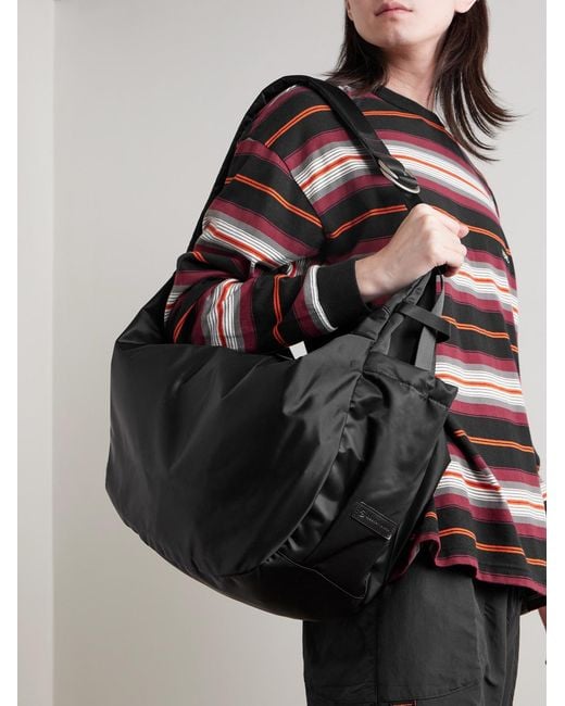 Master Piece Black Ark Leather-Trimmed Nylon Shoulder Bag for men