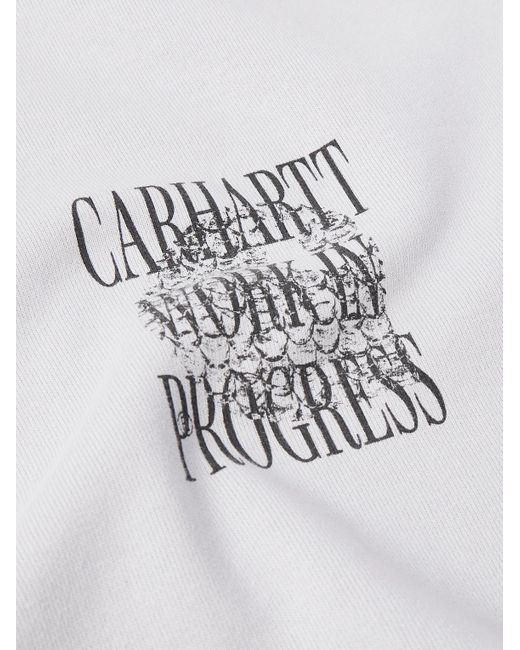 Carhartt Gray Logo-print Cotton-blend Jersey Hoodie for men