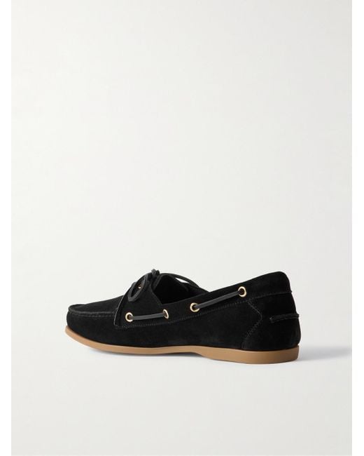 Tom Ford Black Robin Suede Boat Shoes for men