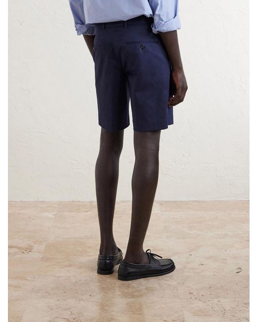 Slowear Blue Slim-Fit Cotton-Blend Gabardine Chino Shorts for men