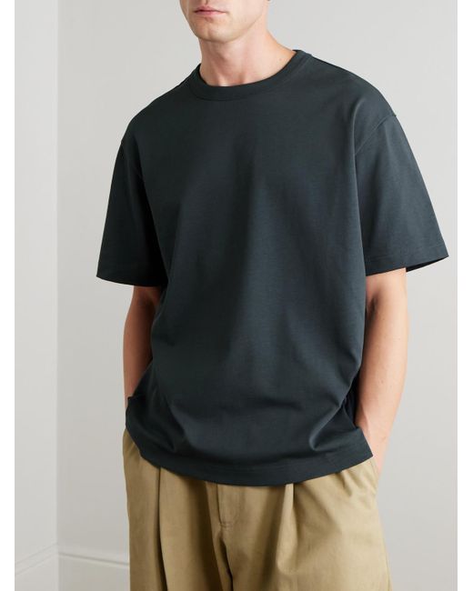 Mr P. Blue Oversized Cotton-jersey T-shirt for men