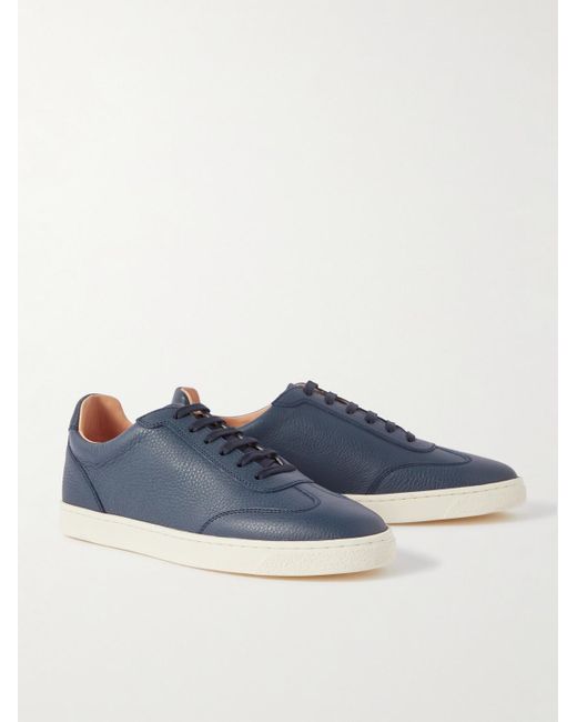 Brunello Cucinelli Sneakers aus vollnarbigem Leder in Blue für Herren