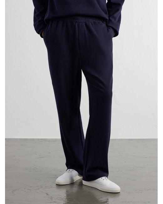 Mr P. Blue Cotton-Blend Jersey Sweatpants for men