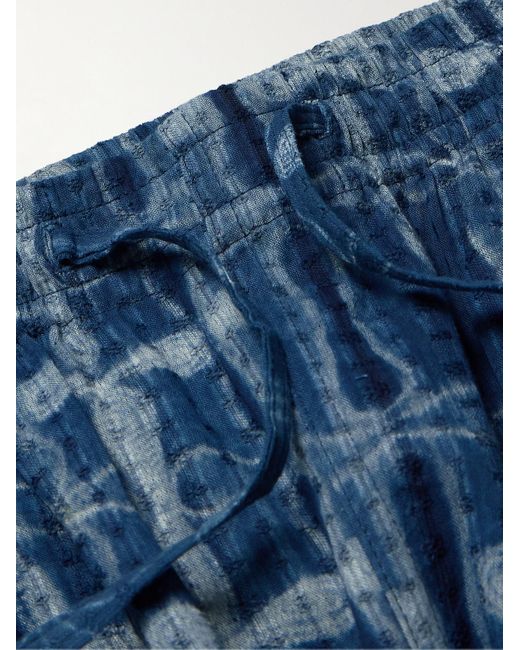 Kardo Roy gerade geschnittene Hose aus Baumwolle mit Stickereien und Kordelzugbund in Blue für Herren