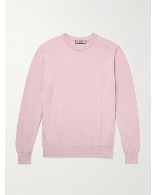 Canali Pink Cotton Sweater for men