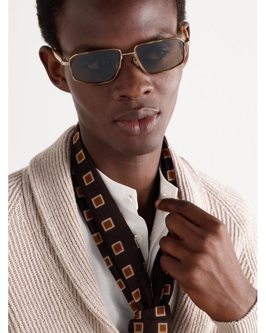 Brunello Cucinelli Natural Square-Frame-Tone Sunglasses for men
