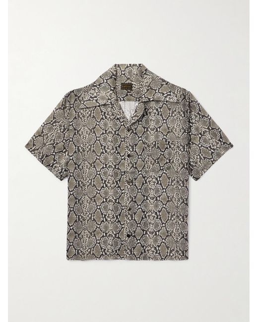 Camicia Con Stampa Serpente E Colletto Aperto di Kapital in Gray da Uomo