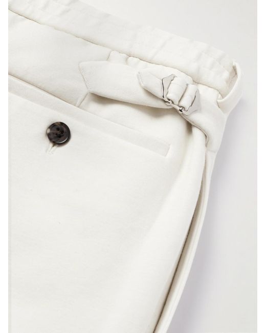 Ralph Lauren Purple Label White Straight-leg Cotton-blend Jersey Trousers for men