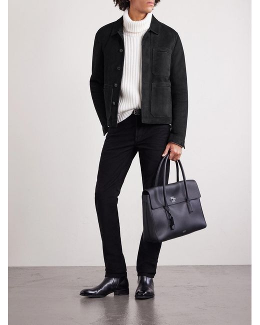 Tom Ford Blue Suede Field Jacket for men
