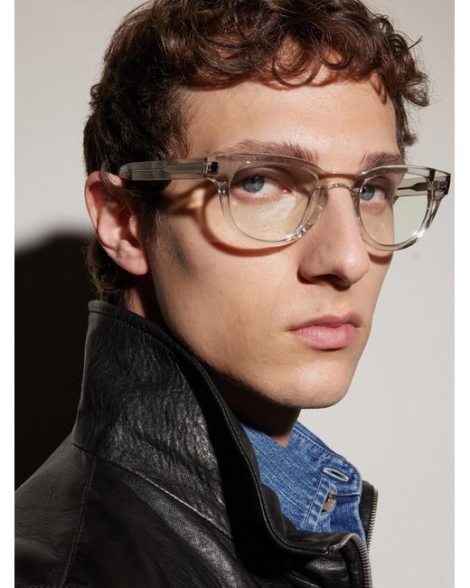Saint Laurent Natural Sl 876 Round-Frame Acetate Optical Glasses for men