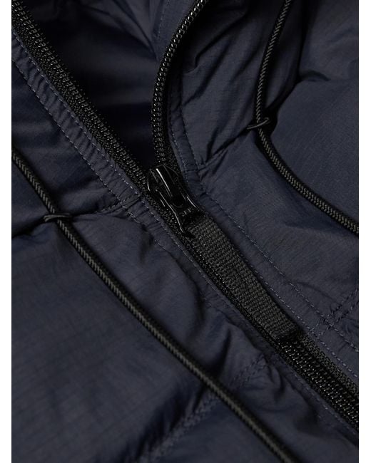 Stone Island Blue Quilted Cordura® Ripstop Hooded Down Jacket for men