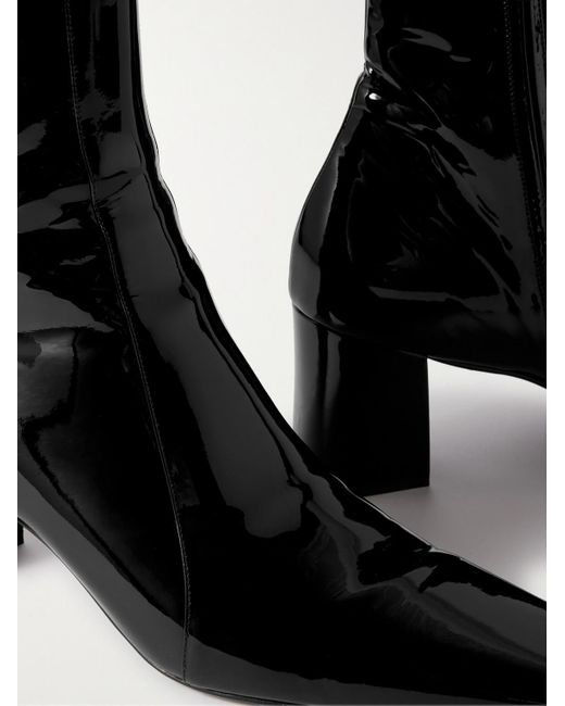 Saint Laurent Black Patent-leather Ankle Boots for men