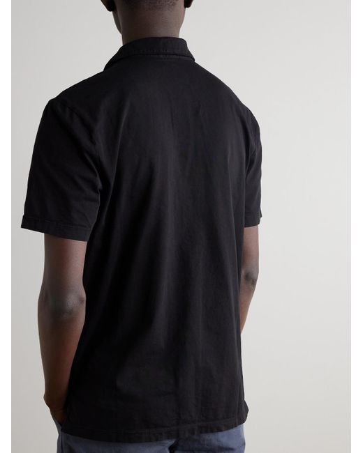 James Perse Black Slim-Fit Supima Cotton-Jersey Polo Shirt for men