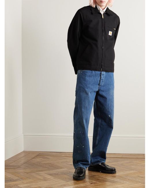 Carhartt Black Detroit Corduroy-trimmed Cotton-canvas Jacket for men
