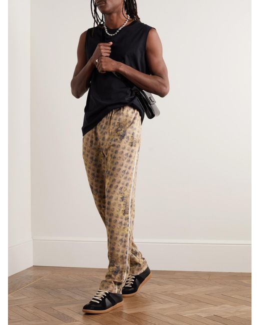 Acne Natural Paveli Straight-Leg Floral-Print Twill Trousers for men