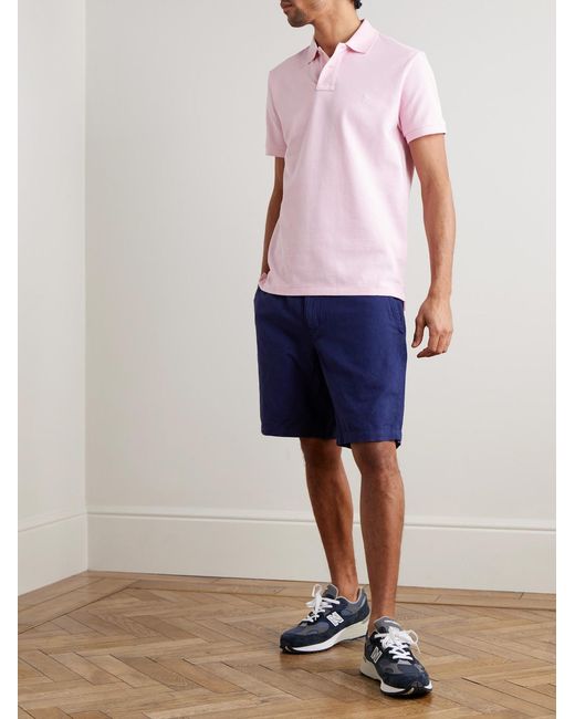 Polo Ralph Lauren Pink Logo-Embroidered Cotton-Jersey Polo Shirt for men