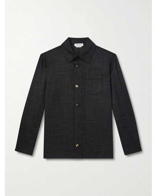 Gabriela Hearst Blue Drew Wool And Silk-blend Overshirt for men