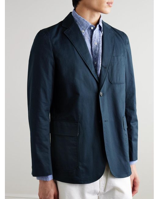 Beams Plus Unstrukturiertes Sakko aus Baumwoll-Twill in Blue für Herren