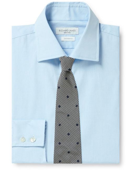Richard James Blue Organic Cotton-poplin Shirt for men