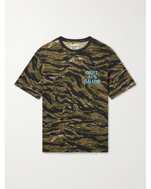 GALLERY DEPT. Green French Camouflage Logo-Print Cotton-Jersey T-Shirt for men