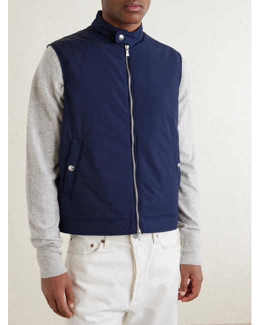 Eleventy Blue Slim-fit Wool-blend Gilet for men
