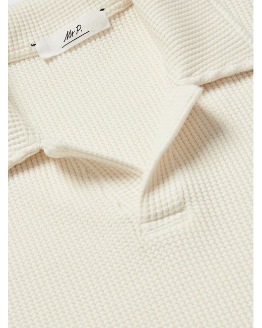 Mr P. Natural Waffle-knit Organic Cotton Polo Shirt for men