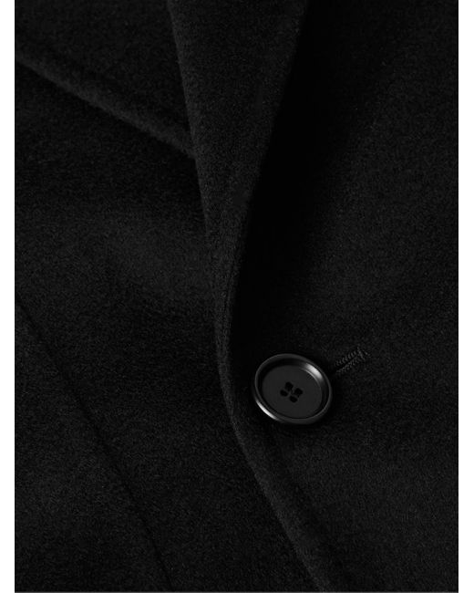 Saman Amel Black Slim-fit Double-breasted Wool And Cashmere-blend Felt Overcoat for men