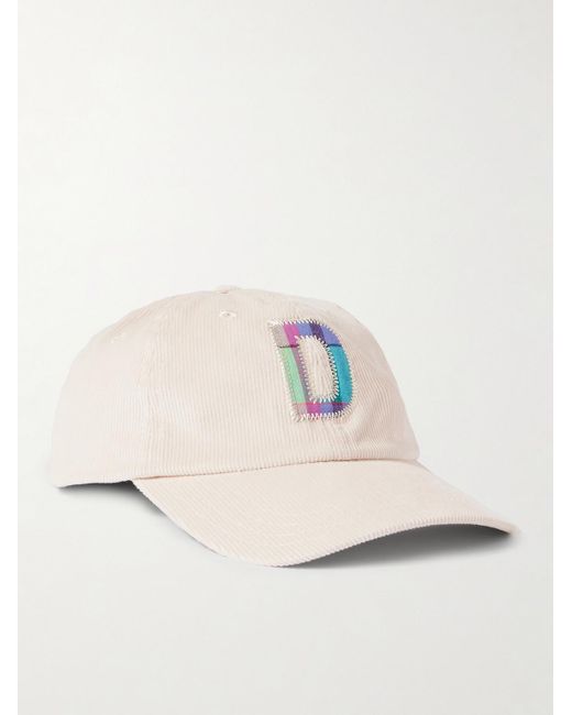 Drake's Natural Logo-appliquéd Cotton-corduroy Baseball Cap for men