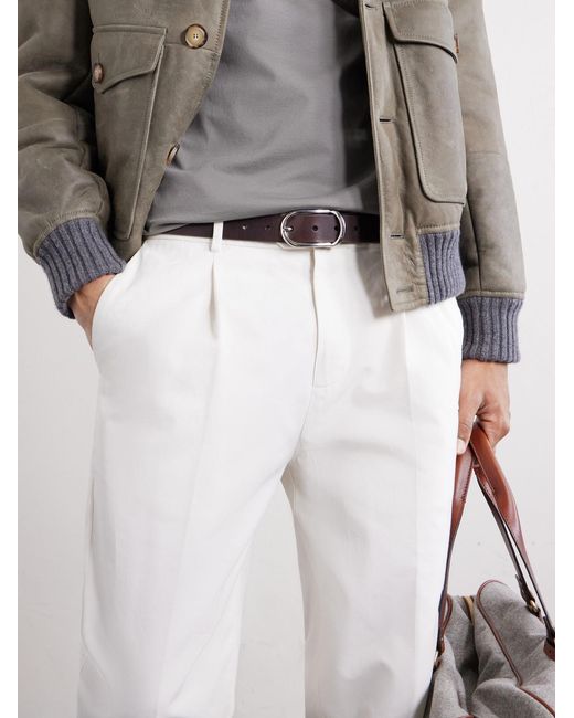 Brunello Cucinelli Brown 3Cm Leather Belt for men