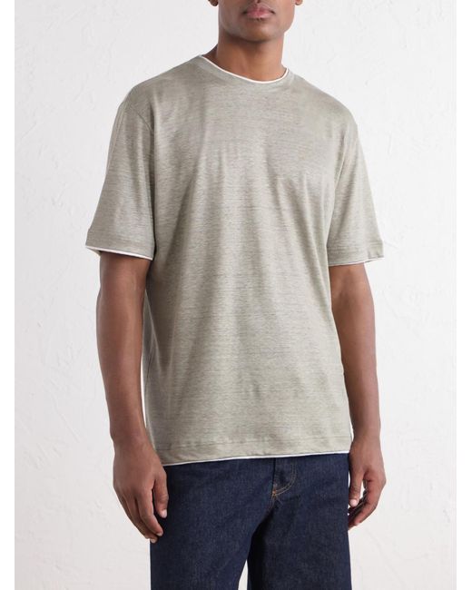 Eleventy Natural Linen T-Shirt for men