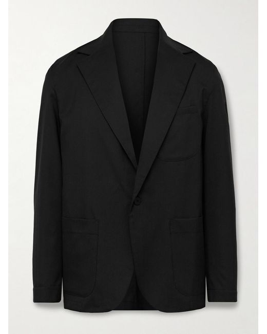 STÒFFA Black Unstructured Wool-crepe Blazer for men