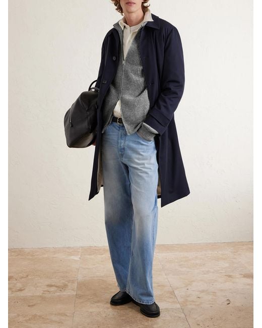 Umit Benan Gray Matt Ribbed Cashmere Zip-up Cardigan for men