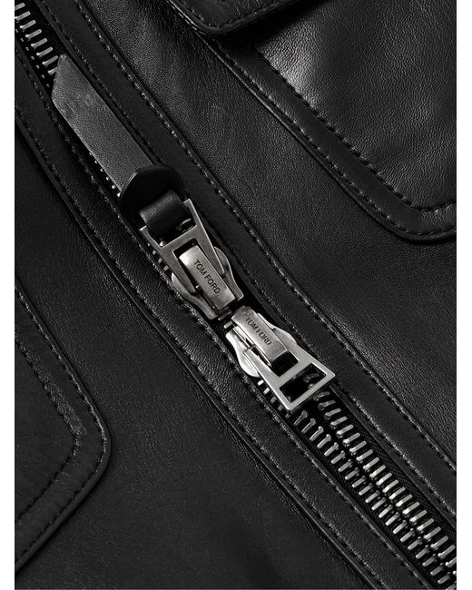 Tom Ford Black Leather Blouson Jacket for men