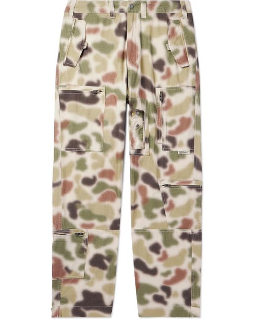 Thisisneverthat Blue Straight-leg Camouflage-print Cotton-canvas Cargo Trousers for men