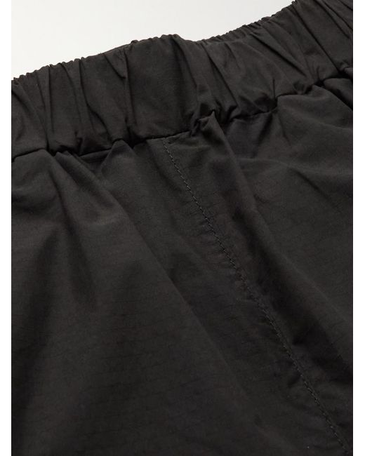 Adish Black Straight-Leg Logo-Appliquéd Cotton-Blend Ripstop Trousers for men