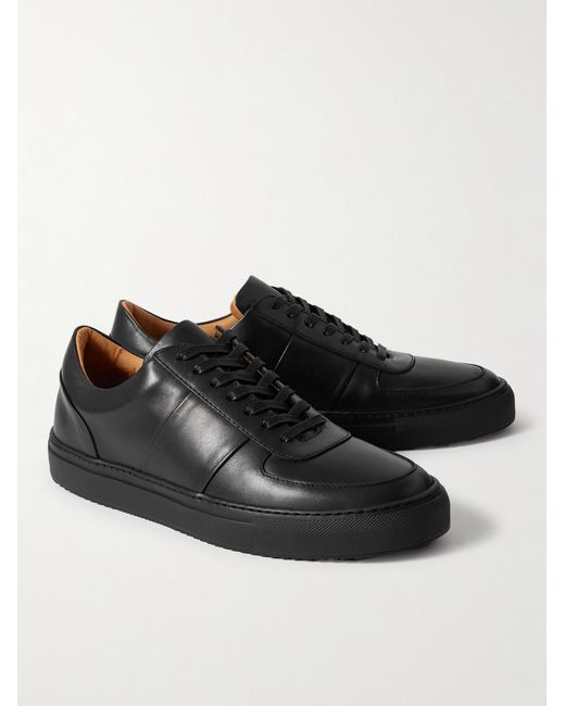 Mr P. Black Larry Leather Sneakers for men