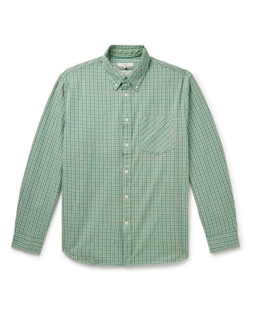 Nudie Jeans Green Filip Button-down Collar Checked Organic Cotton-flannel Shirt for men