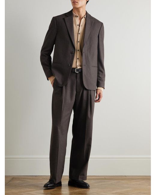 NN07 Gray Kay Straight-leg Pleated Woven Trousers for men