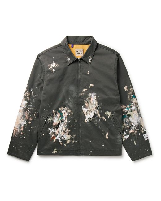 GALLERY DEPT. Black Montecito Paint-splattered Cotton-twill Jacket for men