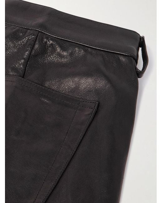 Rick Owens Geth weit geschnittene Hose aus Leder in Black für Herren