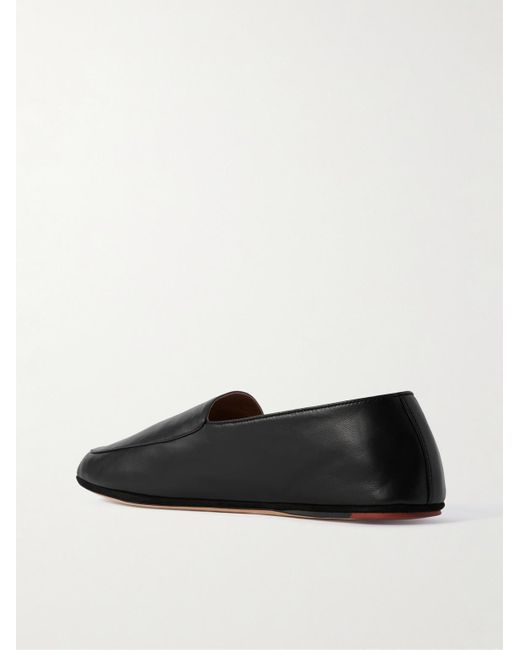 Loro Piana Black Anton Walk Leather Loafers for men