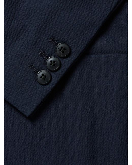 Sunspel Blue Cotton-blend Seersucker Blazer for men