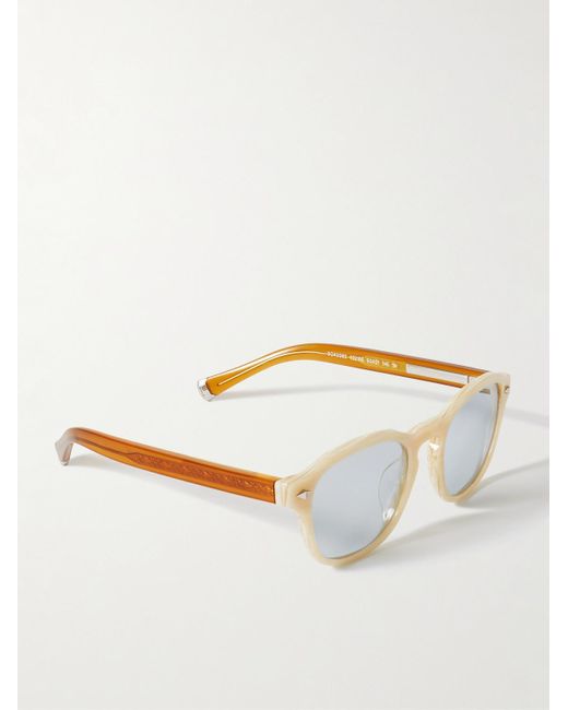 Brunello Cucinelli Natural Round-Frame Two-Tone Acetate Sunglasses for men
