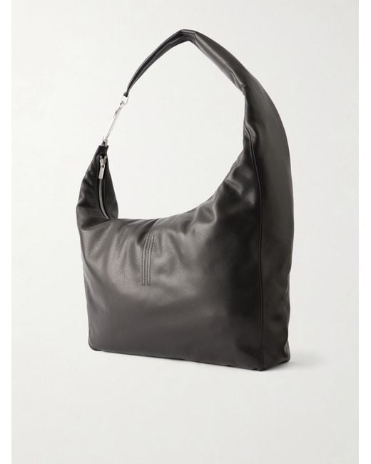 Rick Owens Black Gemini Leather Messenger Bag for men