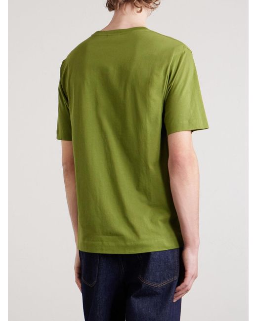 Dries Van Noten Green Cotton-Jersey T-Shirt for men