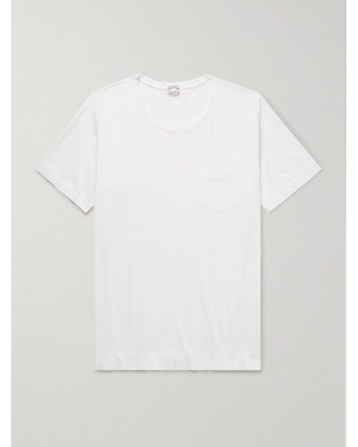 T-shirt in jersey di cotone Panarea di Massimo Alba in White da Uomo