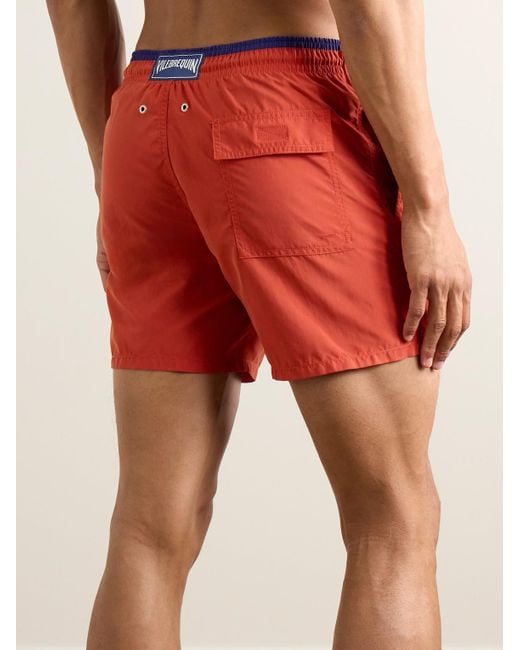 Vilebrequin Red Moka Straight-Leg Mid-Length Econyl Swim Shorts for men