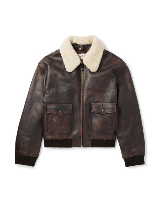 Céline Brown Shearling Jacket for men