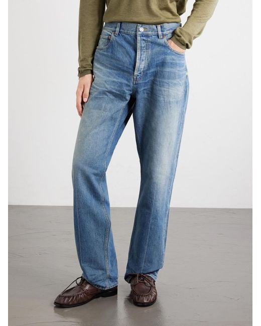 Saint Laurent Blue Straight-Leg Jeans for men