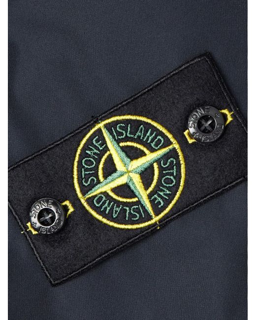 Stone Island Blue Logo-Appliquéd Padded Micro Twill Jacket for men